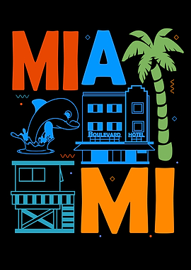 Miami Florida Souvenir Men Women Beach Holiday Miami