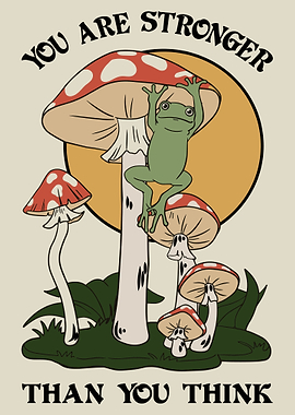 Frog on Mushrooms - Inspirational Art