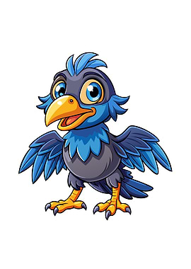 Cartoon Blue Bird Illustration