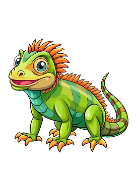 Cartoon Iguana Illustration