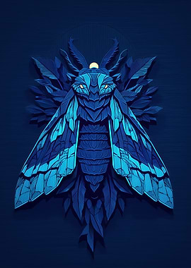 Blue Moth Portrait
