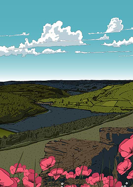 Landscape with Poppies and River