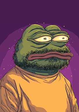 Bearded Pepe the Frog Illustration