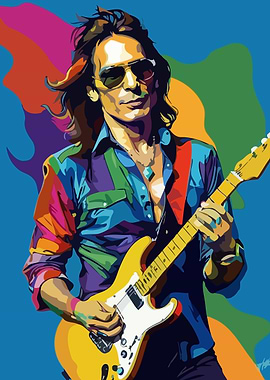 Steve Vai Guitarist Pop Art Style