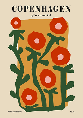 Copenhagen Flower Market Art Print