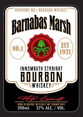 Lovecraft Barnabas Marsh Bourbon Whiskey Label