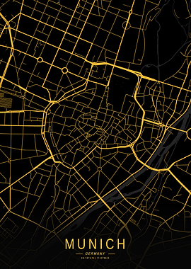 Golden Munich City Map