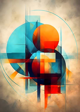 Abstract Vintage Geometric Composition