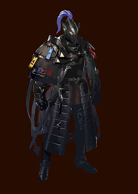 Dark Armored Character Concept Art