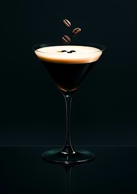 Espresso Martini with Coffee Beans