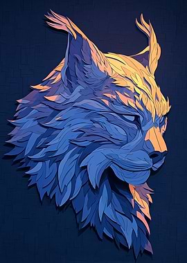 Lynx Paper Art Portrait