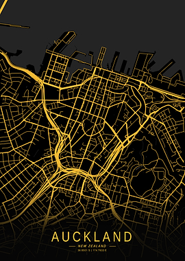 Golden Auckland City Map