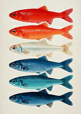 Colorful Fish Illustration | Classic Fish Art Print
