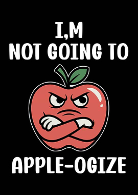 Angry Apple Pun Cartoon