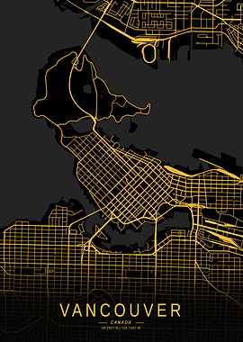 Golden Vancouver City Map