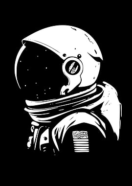 Monochrome Astronaut Illustration