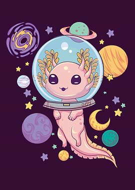 Axolotl Astronaut in Space