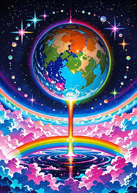 Rainbow Earth – Cosmic Fantasy in Space
