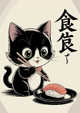 Sushi Cat Cartoon