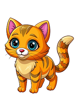 Cartoon Orange Tabby Cat Illustration