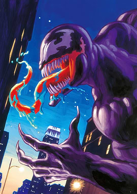 Venom Looming Over Cityscape