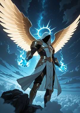 Winged Angel with Lightning Powers