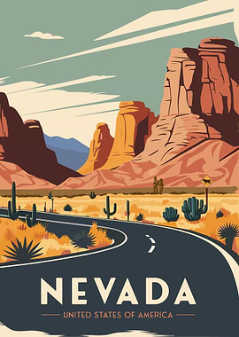 Nevada Travel Poster Art