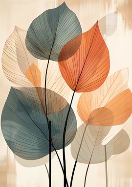 Abstract Leaves Floral Art