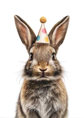 Rabbit with Party Hat