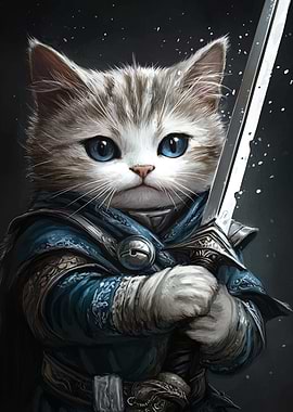 Warrior Cat with Sword