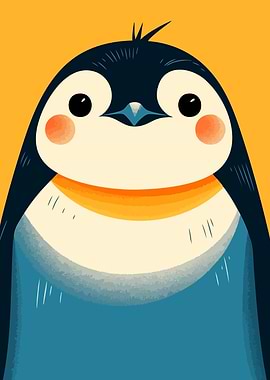 Cute Cartoon Penguin Illustration Art