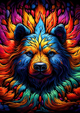 Colorful Bear Portrait