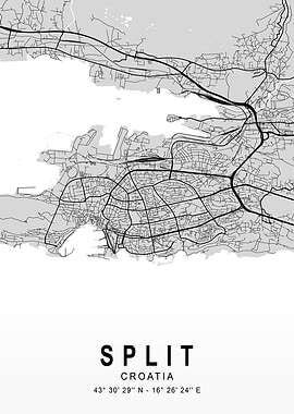 Split Light City Map