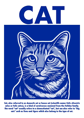 Blue Cat Illustration