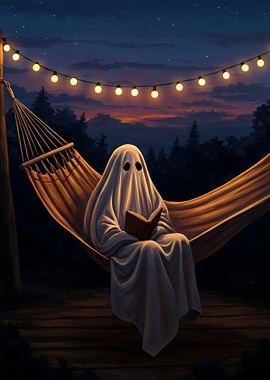 Ghost reading in a hammock
