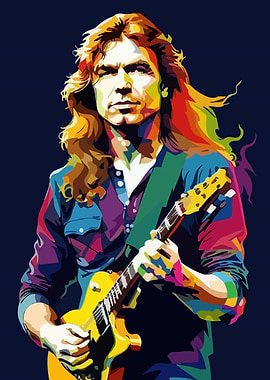 Dave Mustaine Colorful Pop Art Portrait