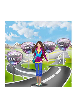 Girl on Road to Success