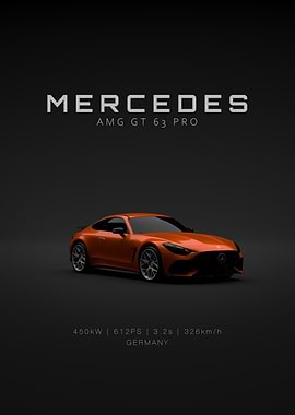 Mercedes AMG GT63 PRO 2025 Orange Front Specs