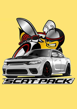 Dodge Charger Scat Pack Cartoon