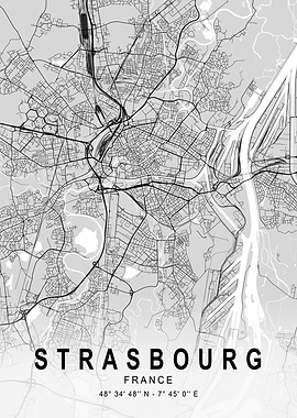 Strasbourg Light City Map