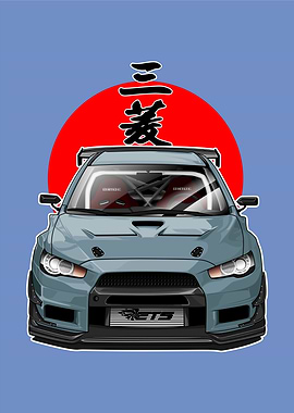 Mitsubishi Lancer Evolution Vector Illustration