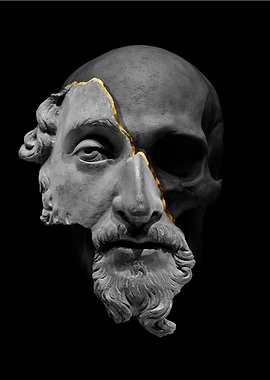 Sculpture Half Face Half Skull