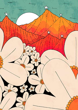 Summer Floral Mountains