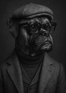 Elegant Dog Portrait - Intellectual Boxer Dog