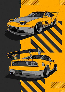 Yellow Racing Car Illustration