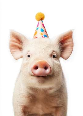Piglet with Party Hat