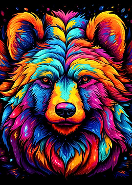 Colorful Bear Portrait