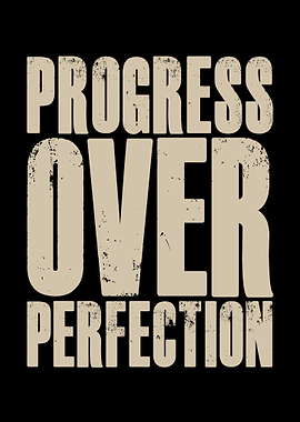Inspiratonal Progress Over Perfection Motivational Growth Mindset Wall Art