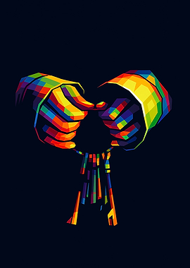 Colorful Hands Holding Keys Pop Art
