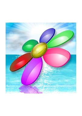 Colorful Flower on Water